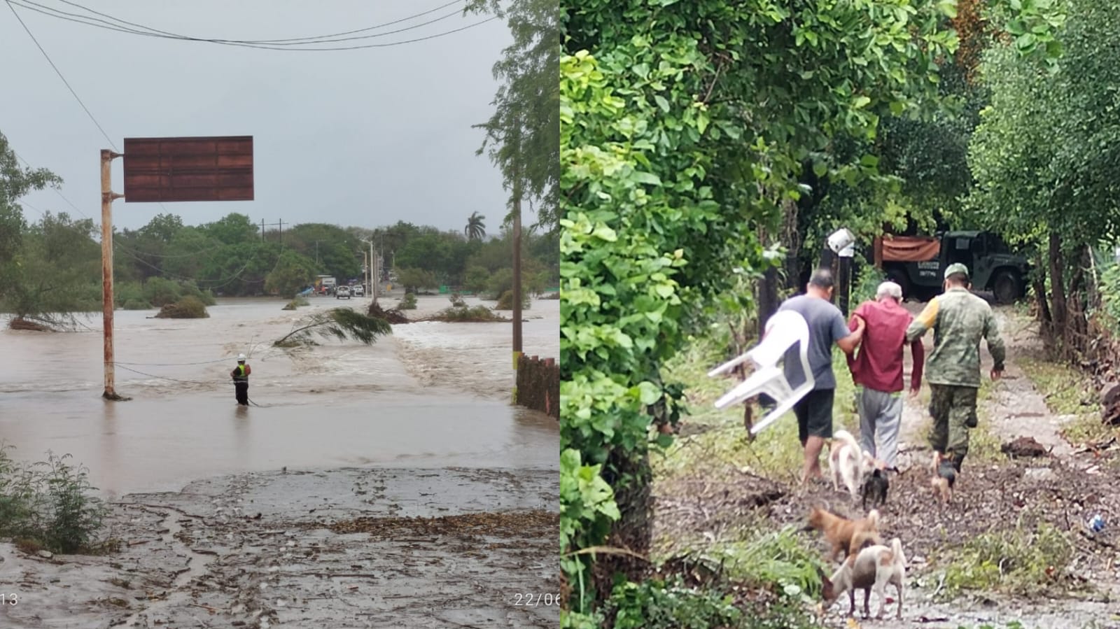 Evacuan a 630 familias del ejidos de Llera por desbordamiento del río Guayalejo