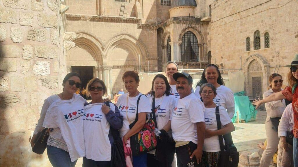 Grupo de personas de Tamaulipas y San Luis Potosí varado en Israel. Foto cortesía Diana Zavala