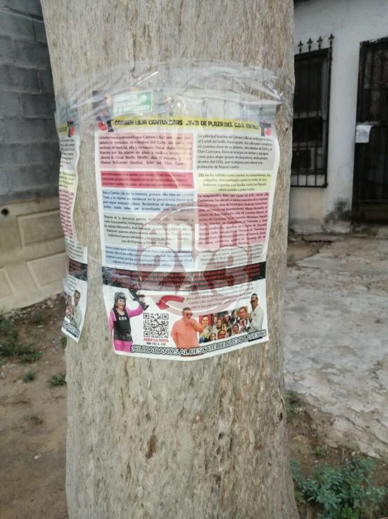 Parte de los panfletos distribuidos en Nuevo Laredo. Foto de Facebook Morena Nuevo Laredo
