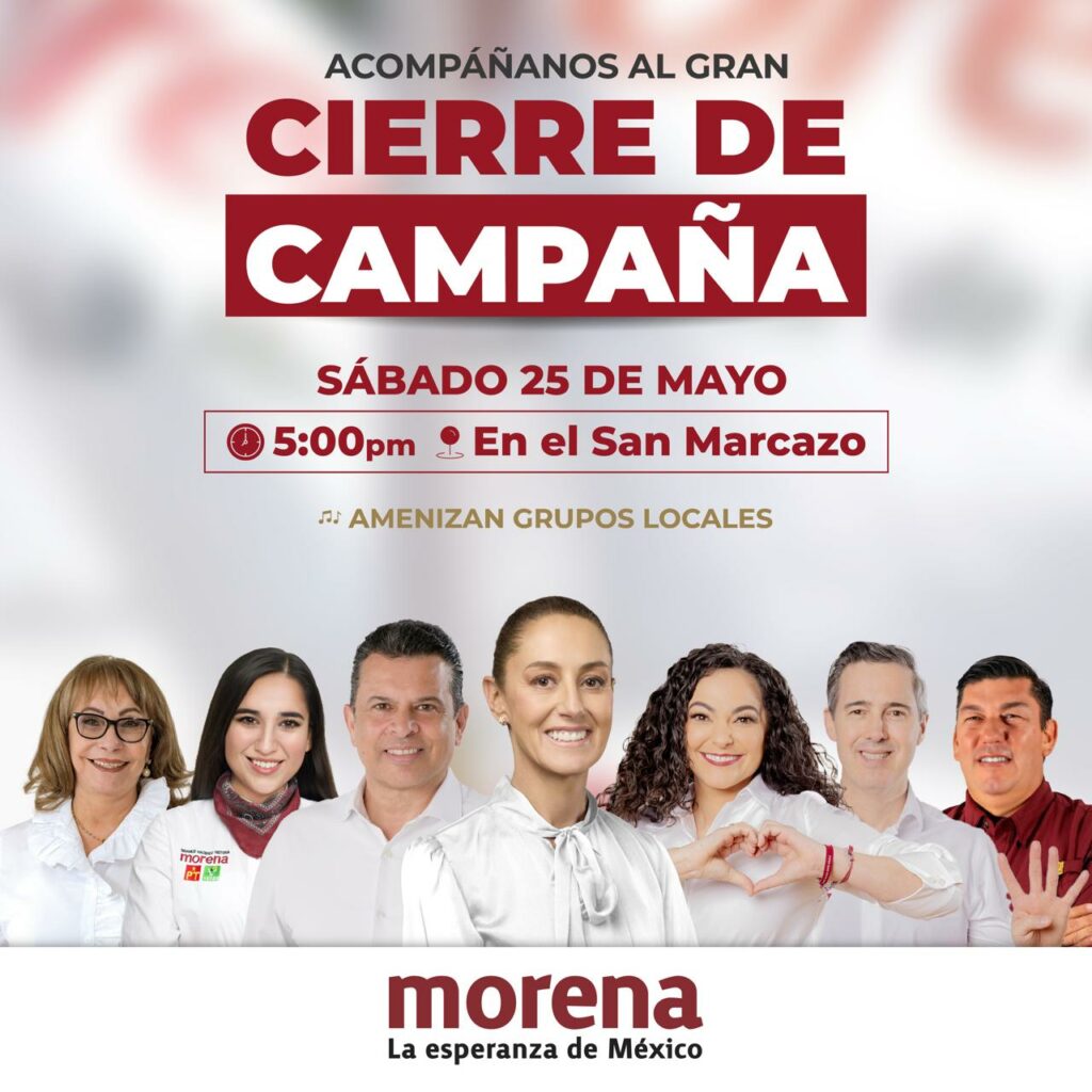 Anuncio del cierre de campaña de Morena Tamaulipas.