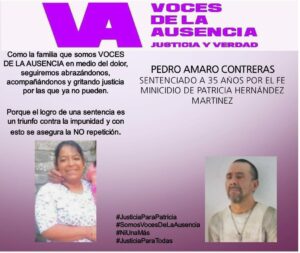Pedro Amaro Contreras fue sentenciado a 35 años por el feminicidio de Patricia.