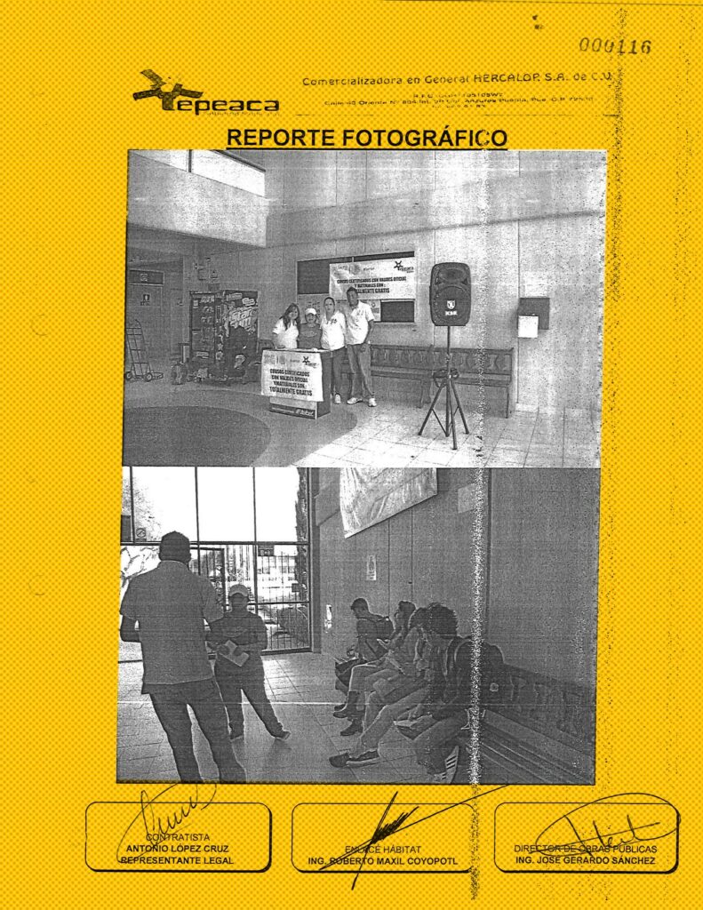 El Ayuntamiento de Tepeaca gastó millones de pesos de programas federales en cursos impartidos por una empresa fantasma. Imágenes: Ayuntamiento de Tepeaca, respuesta de Transparencia