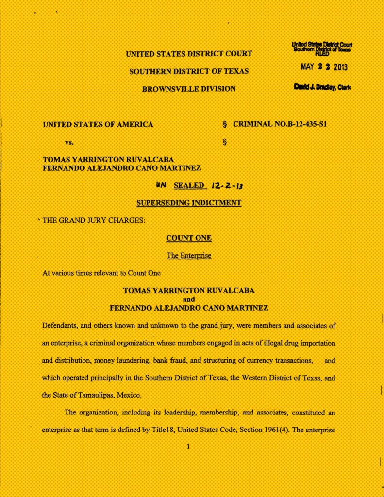 En los registros del juicio en Texas contra el exgobernador de Tamaulipas y Fernando Cano se menciona que Construcciones Villa de Aguayo era una importante receptora de contratos públicos. Imagen: Corte de Distrito de Texas, Estados Unidos