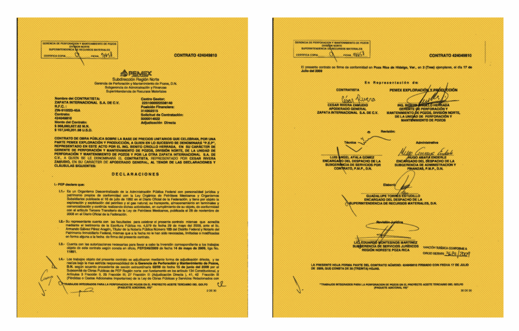 El proyecto Aceite Terciario del Golfo se desarrolló en el Paleocanal de Chicontepec, en el norte de Veracruz. La administración de Felipe Calderón planeaba explotar esta región para revertir la caída en la producción petrolera. Imagen: Pemex, respuesta de Transparencia