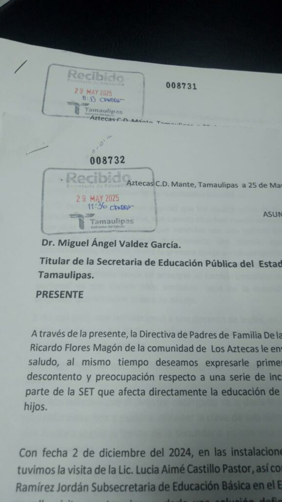 Oficio enviado a la SET