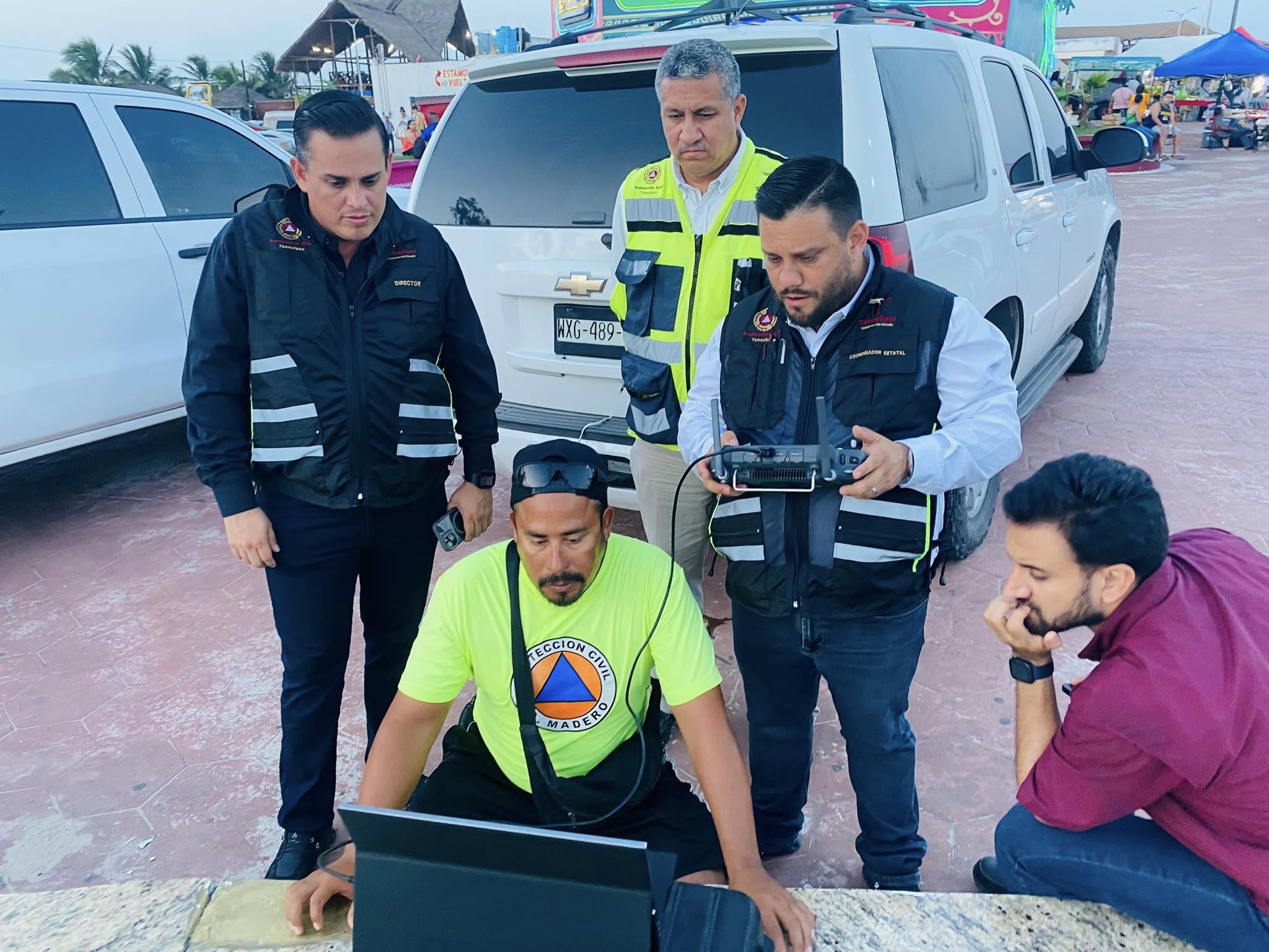 Operativo de búsqueda con drones. Foto de Protección Civil Tamaulipas