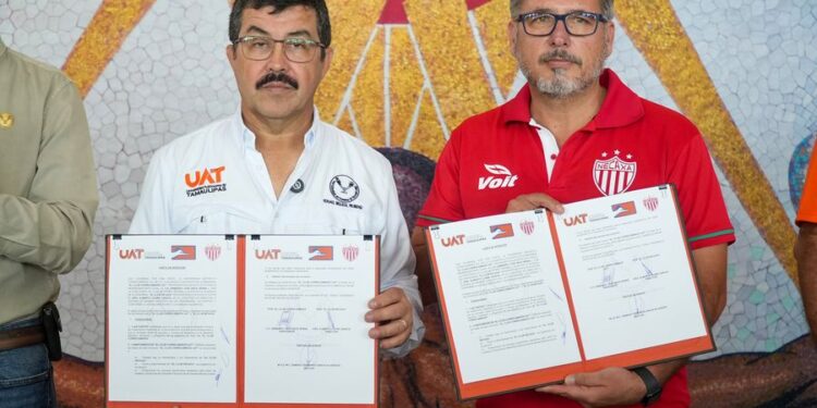 Firma la UAT alianza deportiva entre Correcaminos y el Club Necaxa de la Liga MX